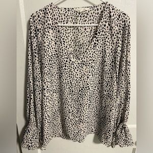 Women’s Vine & Love Cow Print Top L